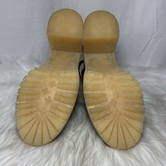 Free People Jesse NWOT English Tan Leather Cutout Platform Boots Sz 38.5/US 8 - Picture 7 of 7